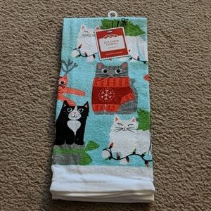 Winter Time Kitty Cat Themed Kitchen Towel